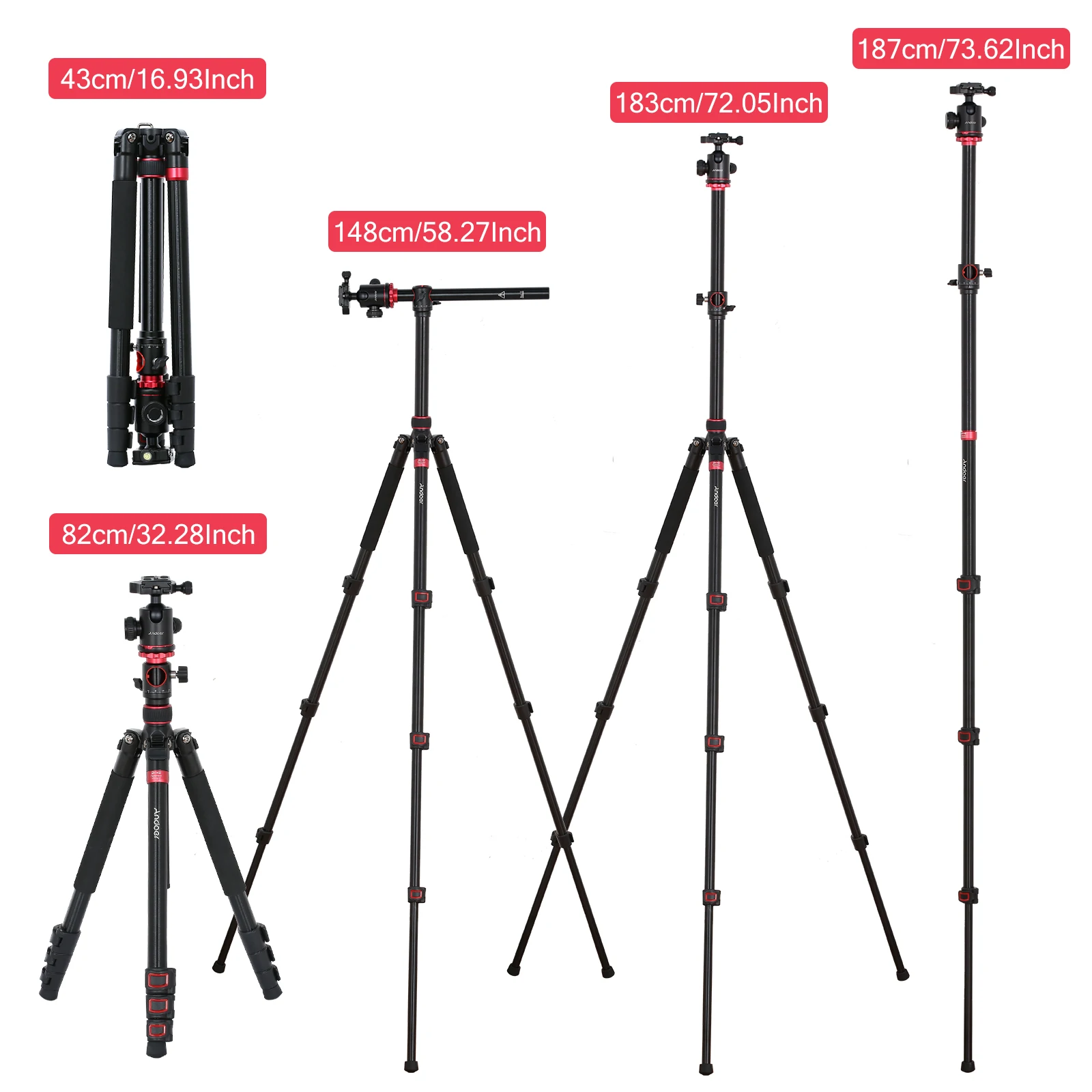 Andoer TTT-012 183 см штатив из алюминиевого сплава съемный монопод подставка с