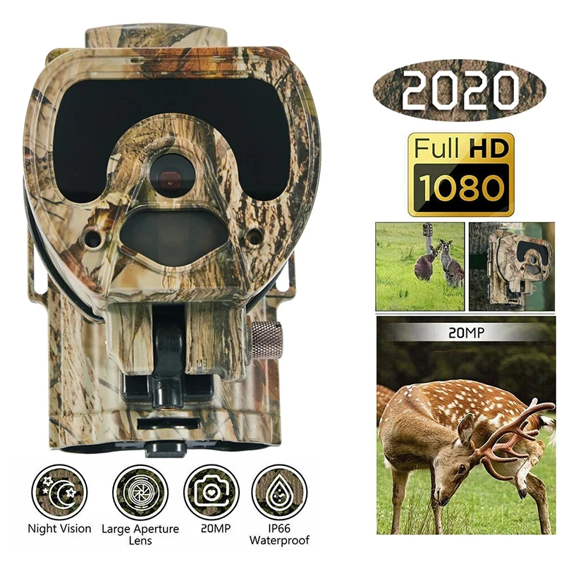 

Охотничья камера 20 МП 1080P, фотоловушка для дикой природы, фотоловушка, инфракрасная охотничья камера s S400, беспроводные камеры наблюдения с о...