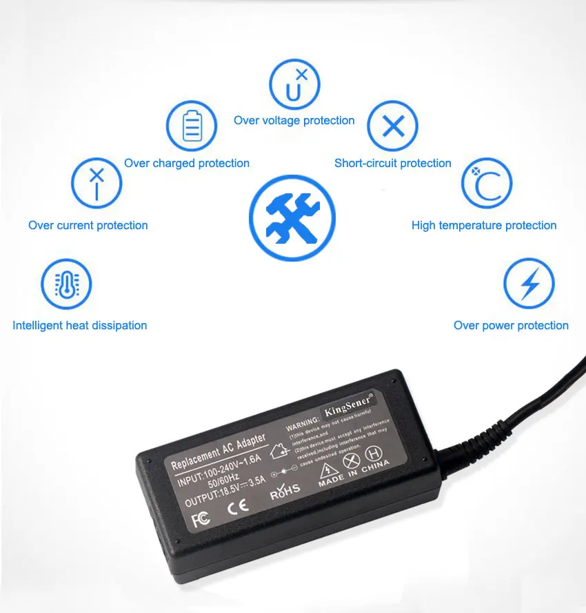 

Kingsener 65W 18.5V 3.5A AC Adapter Laptop Charger For HP DV1000 DV2000 DV4000 DV5000 DV6000 DV6500 DV6700 DV8000 4.8*1.7mm