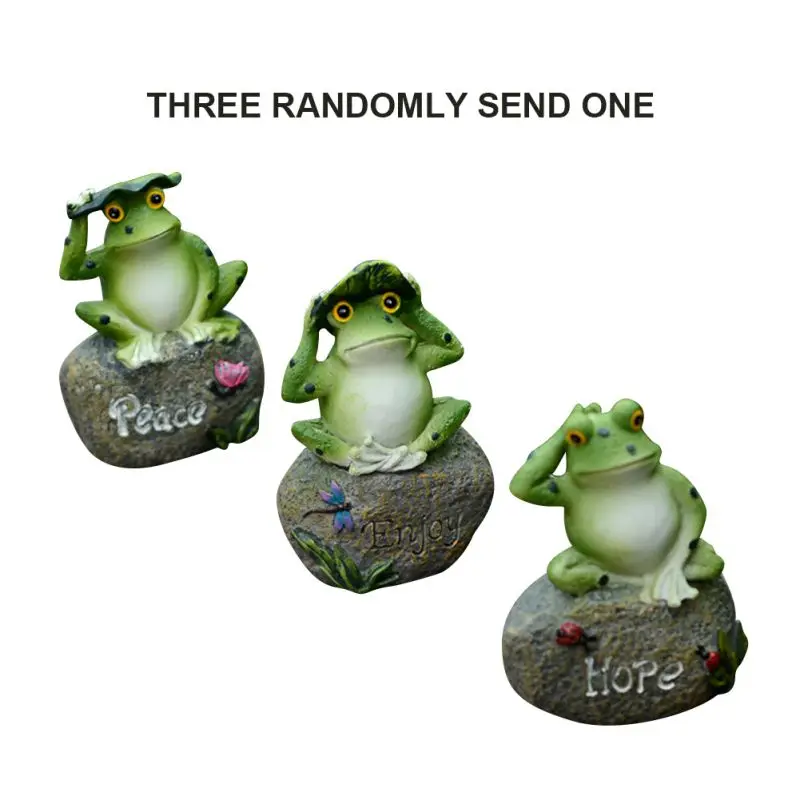 

HOT SALE 5 Inch Frogs Garden Statues Frogs Sitting On Stone Sculptures Garden Yard Frogs Landscaping Stone Ornaments Decoration