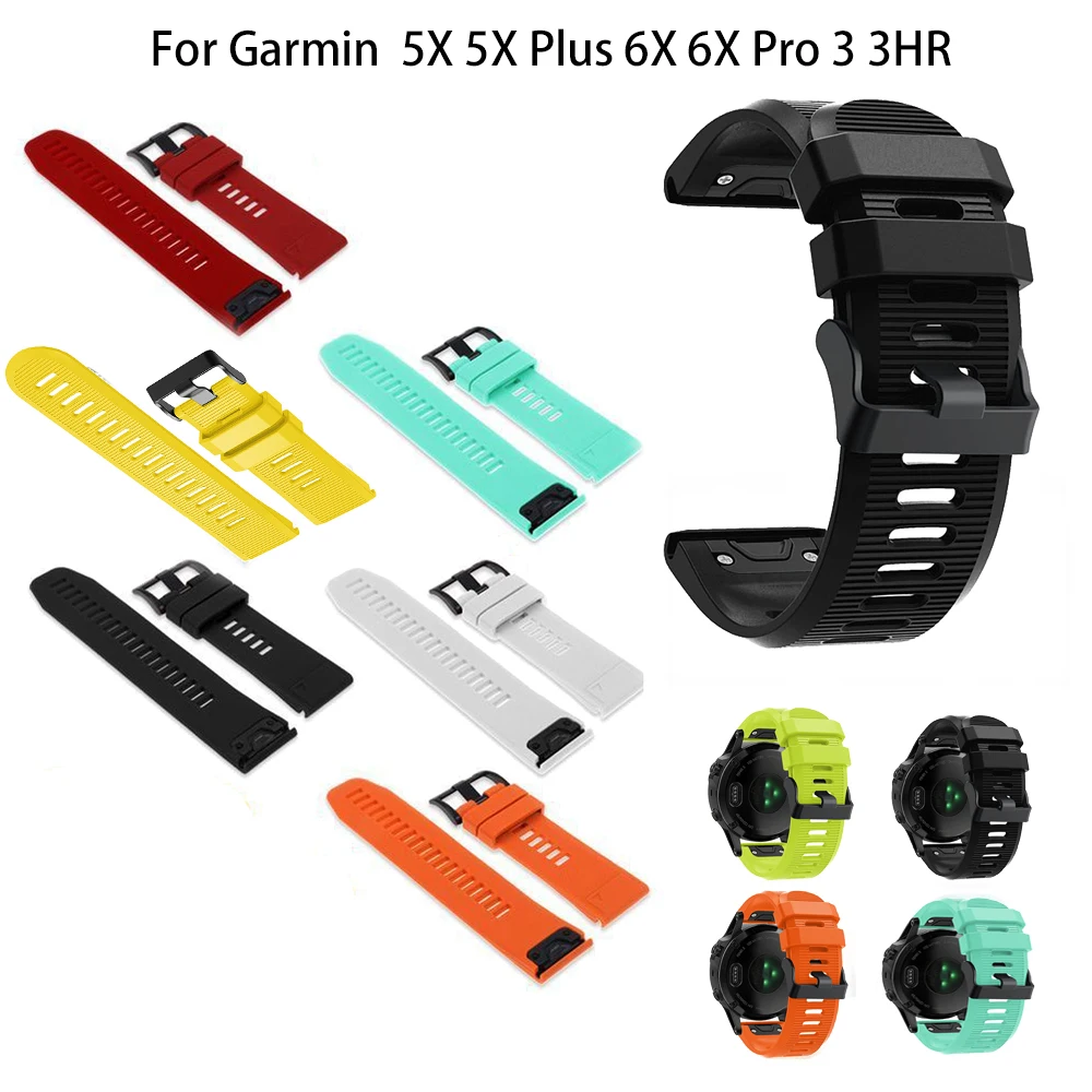 

26 мм ремешок для часов для Garmin Fenix 5X 6X Pro 6X 3 3 HR WatchQuick Release силиконовый ремешок Easyfit