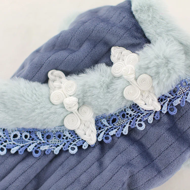 Kawaii зимняя одежда для собак четыре фута одежда для домашних животных Chiwawa jorkie Bomei платья в полоску