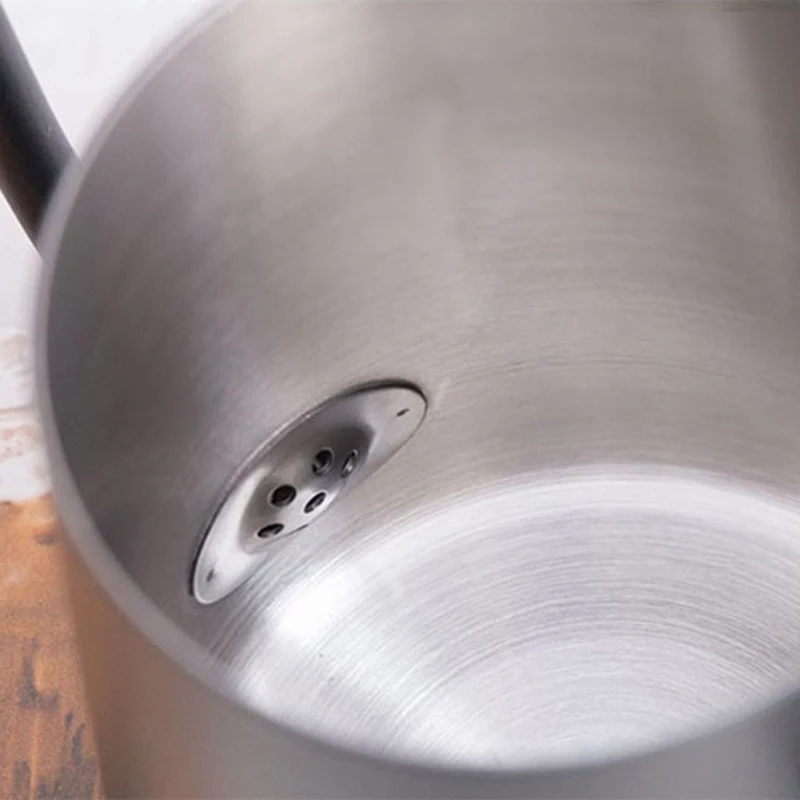 

Stainless Steel Wooden Handle Hand Coffee Pot With Scale Small Mouth Pot Household 600ml Coffee Pot With Wooden Handle And Lid