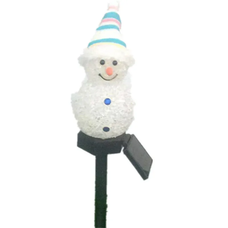 Снеговик Ночной свет с питанием от солнечной панели светодиодный пейзаж газон