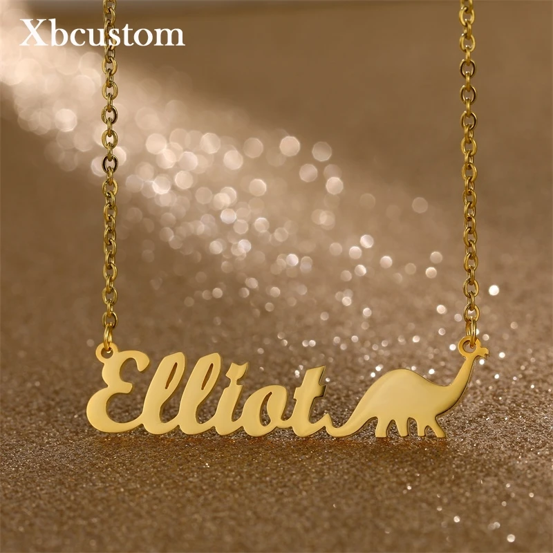 Индивидуальное ожерелье с именем звено из нержавеющей стали кулон в виде