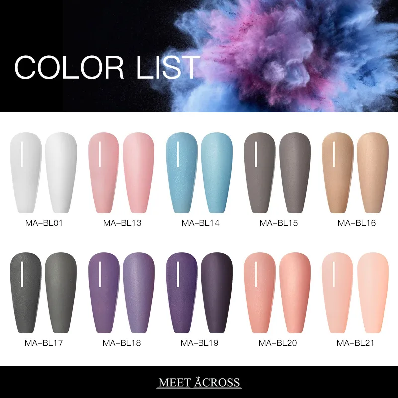 MEET ACROSS Dipping Powder Set Nail Art Brush Tools For DIY Manicure Powders Soak Off Base Top Coat Activator Kit | Красота и