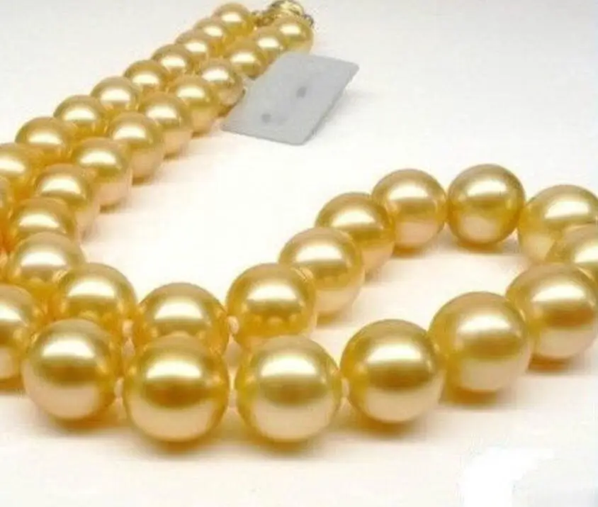 comprar Colar De Pérolas Do Mar Do Sul De 17 Polegadas Com Fecho Dourado Aaa, Redondo Natural De 10-11mm