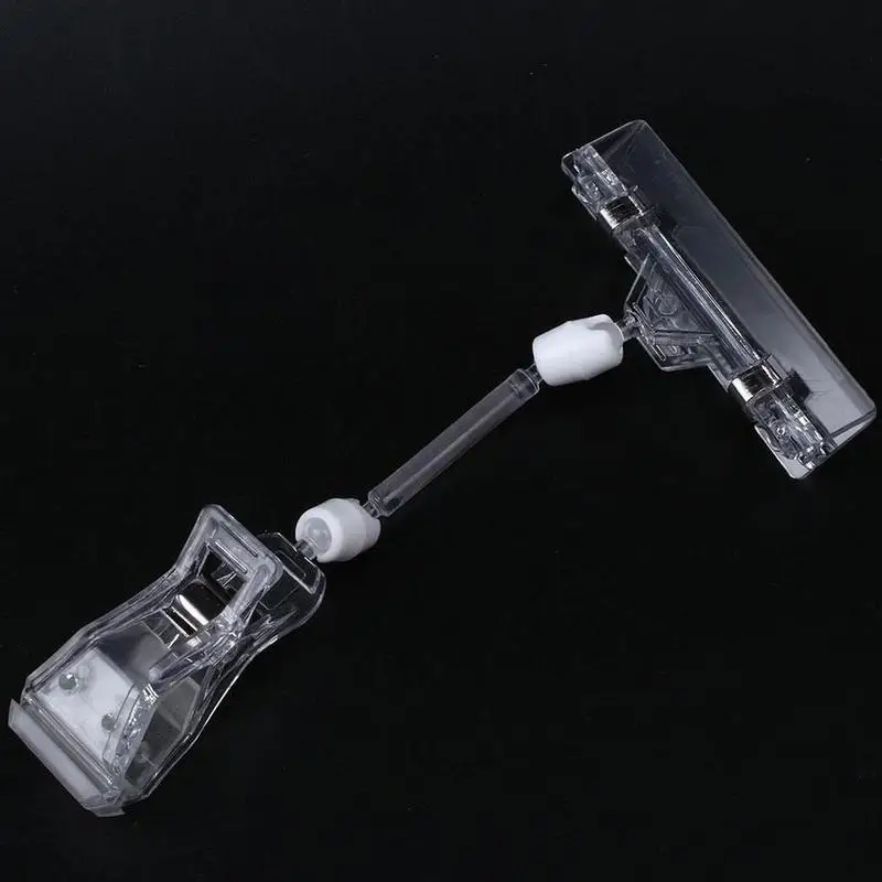 

1Pc Transparent Plastic Card display stand Double Clip 3.34.95 folder Holder Adjustable Clip Display Advertising Card bus U6W5