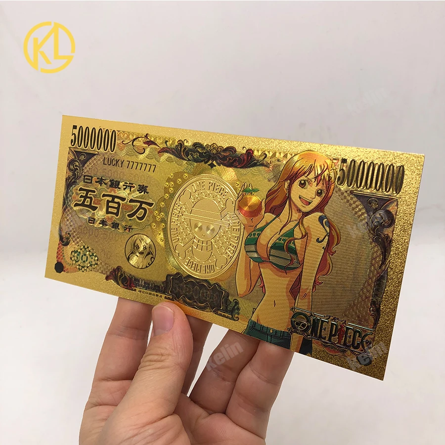 7 шт./лот цельный обезьянка D Luffy Grandline для мужчин аниме Коллекционная 5000000 Йен