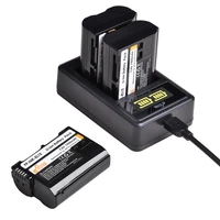 3pcs 1900mah en el15 en el15 el15a camera battery led usb charger for nikon d500 d600 d610 d750 d7000 d800 d850 d810