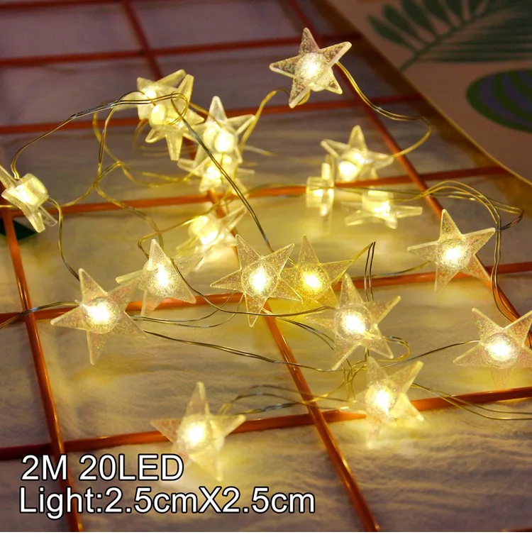 star light Мяч/Фламинго светодиодный гирлянды Батарея гирлянда светодиодный украшения на Рождество для отдыха и вечеринок светодиодный свет декор для приготовления пищи на воздухе дома - Цвет: star light