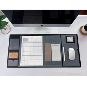 yhsmtg multifunctional oversized pu mouse pad student writing pad business desk mat laptop cushion desk organizer with calendar free global shipping