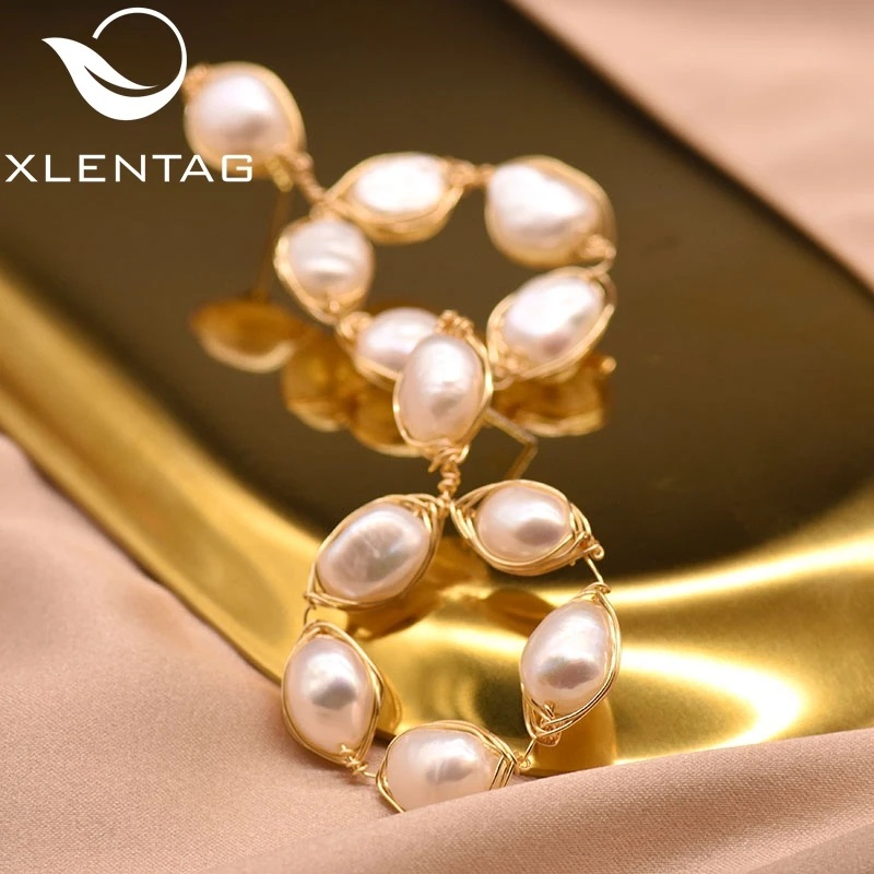 XlentAg оригинальный дизайн серьги капли из натурального пресноводного жемчуга в