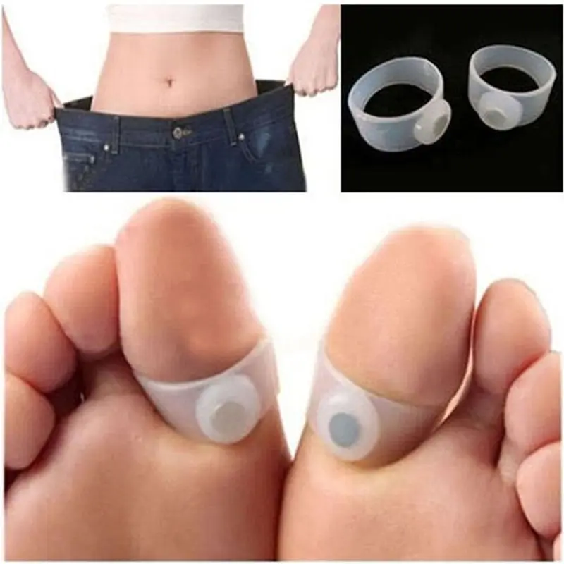 

2Pair Silicone Foot Massage Toe Rings Magnetic Loss Weight Toe Ring Therapy Slimming Fast Lose Weight Burn Fat Reduce Fats body