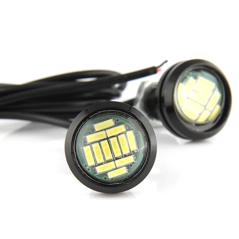 Белый AC/DC 12V орлиный глаз светодиодный светильник 4014 12SMD 23 мм дневного света DRL
