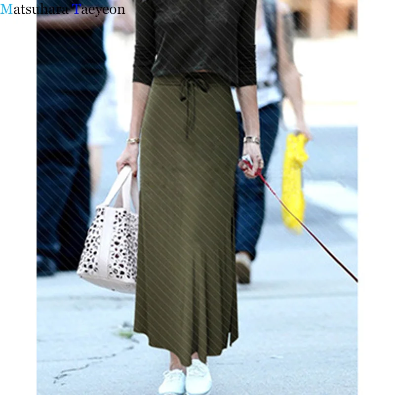 

Summer New Half Length Skirt High Waist Slit Belt Women's Skirts One Step Skirt Solid Length Skirt Fashion Casual Women Clothes