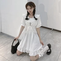 harajuku gothic shirt dress summer women 2021 vintage short sleeve punk white black dresses party mini dress vestidos