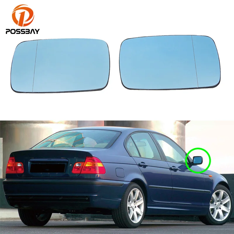 1 Pair Car Front Side Door Rear View Wing Mirror Glass Heated for BMW 3 5 Series E46 E39 Sedan Wagon Compact 1997-2006 Exterior