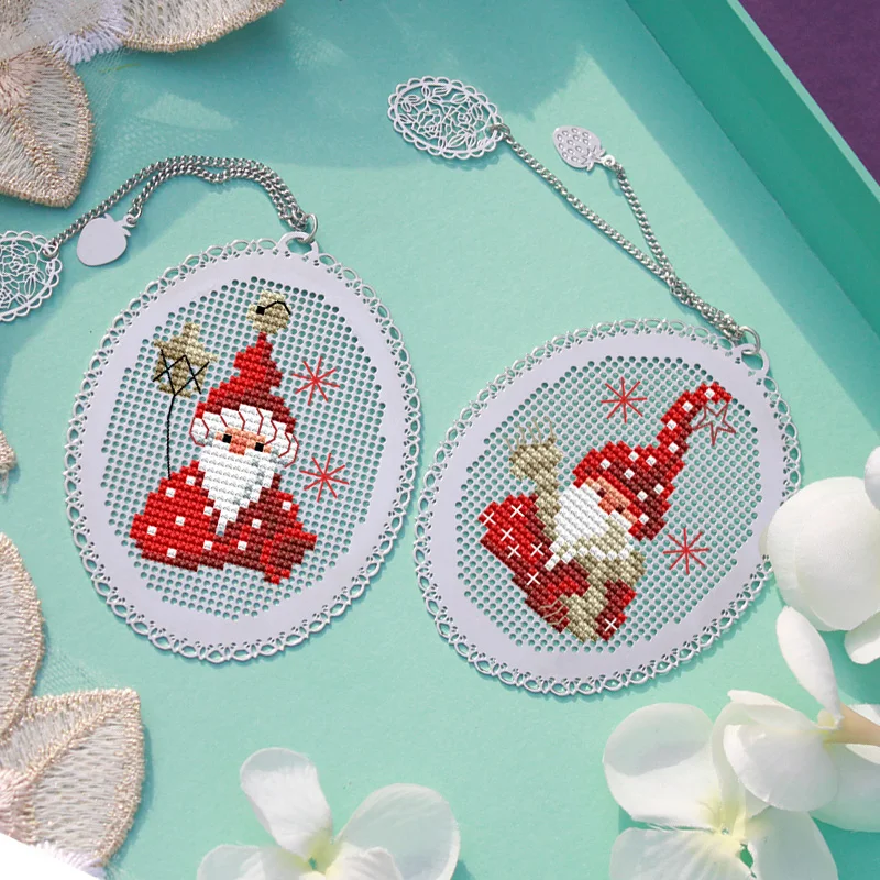 S Санта Клаус свадьба кролик друзья ремесло Стич Вышивка крестом закладка для