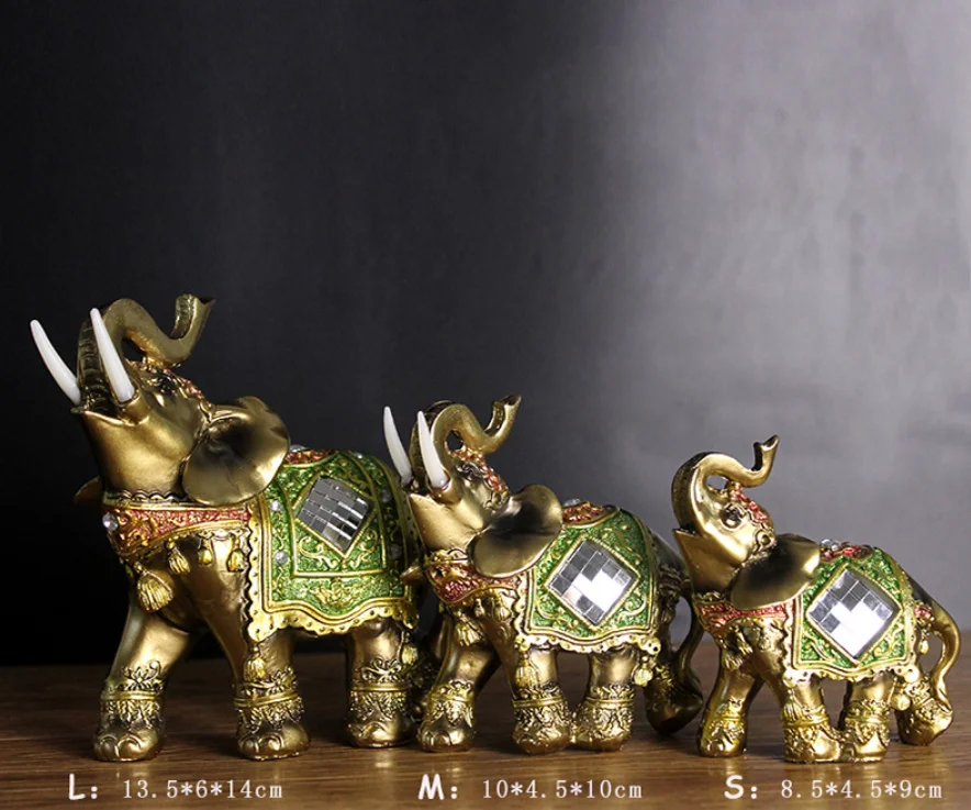 Европейский ретро фэн шуй на удачу резная статуя слона из древесины Статуэтка