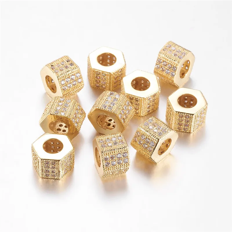 

10 шт 10x8 мм латунные кубические циркониевые бусины Шарм-разделители бусины для самостоятельного изготовления ювелирных изделий браслет оже...