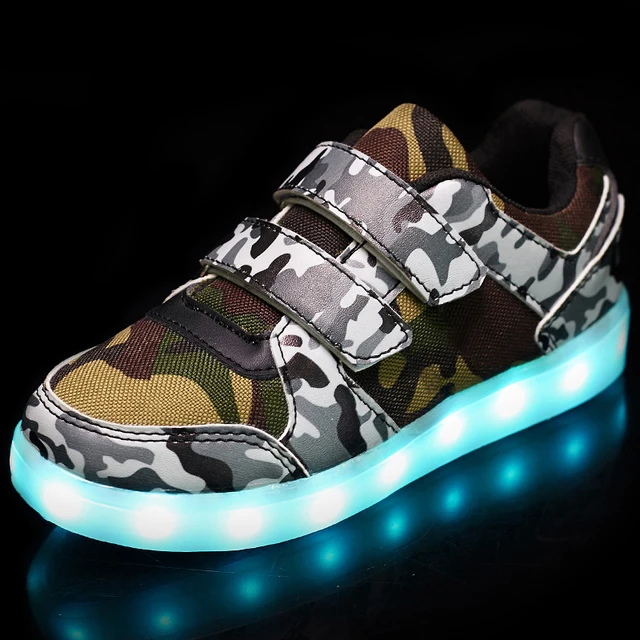 Size 25-37 USB Charging Children Boys Shoes with Sole Enfant Led Light Glowing Luminous Sneakers for Girls Shoes Kids Led Shoes 2