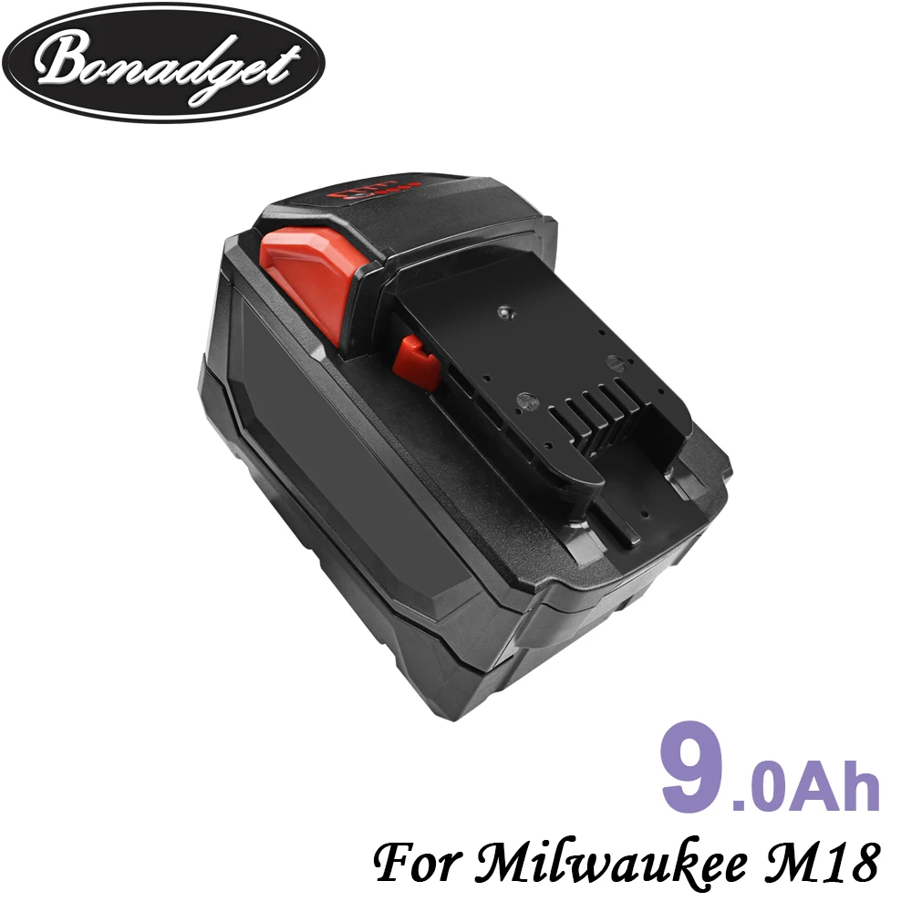 Сменный литий ионный аккумулятор Bonadget 6000 мАч 9000 18 в для Milwaukee M18 48 11 1815 1850 1840