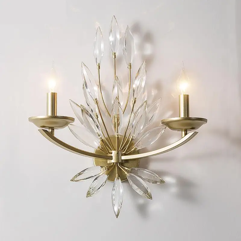 

Modern Lustre Crystal Led Wall Lights Gold Bedroom Led Fixtures Dining Room Art Light Luxury Living Room Sconce Wall Lamps