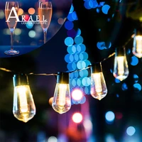 led solar string lights outdoor decoration light bulb ip65 waterproof patio lamp holiday garland for vegetable garden furniture