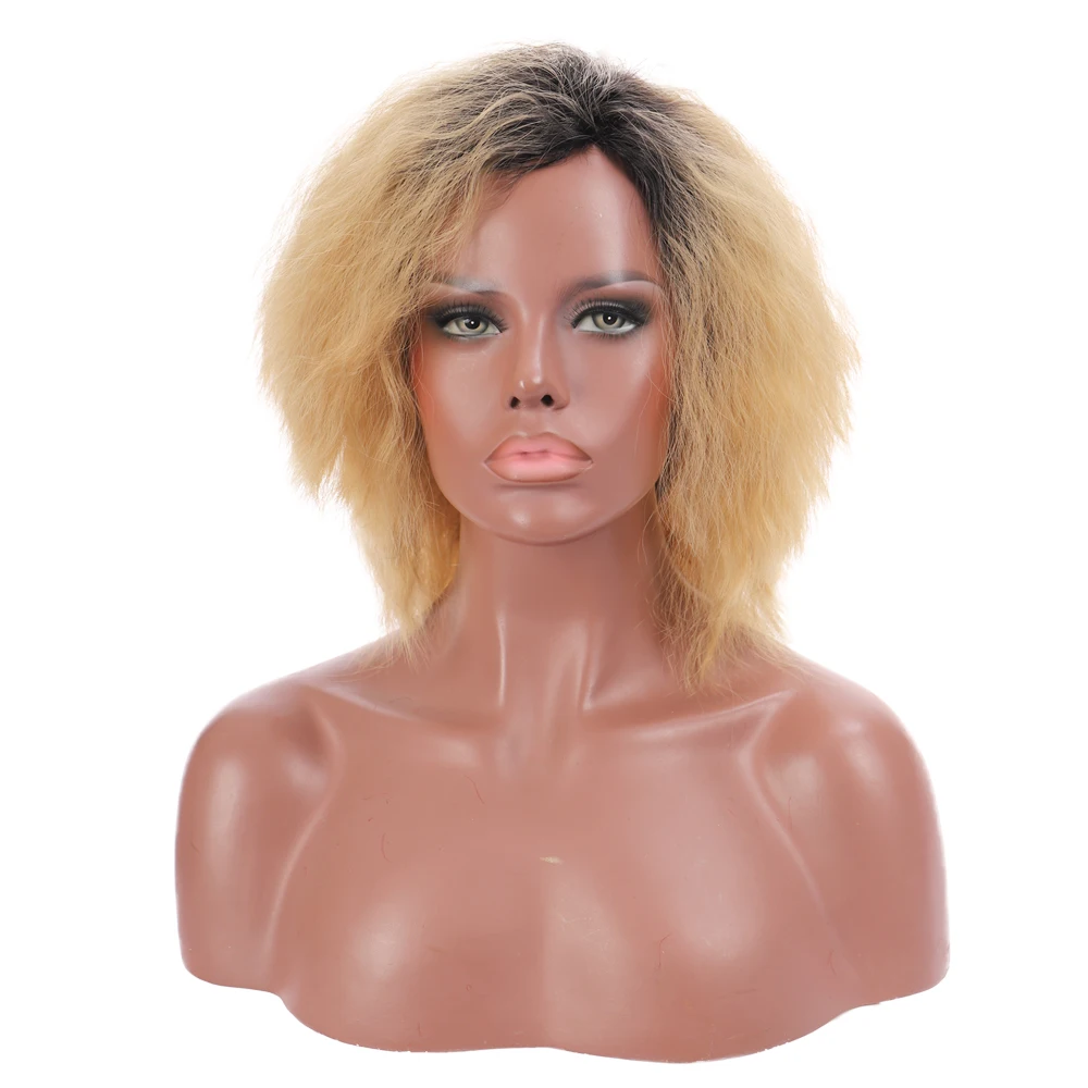 WEILAI афро кудрявый парик 130% плотность короткие термостойкие парики для