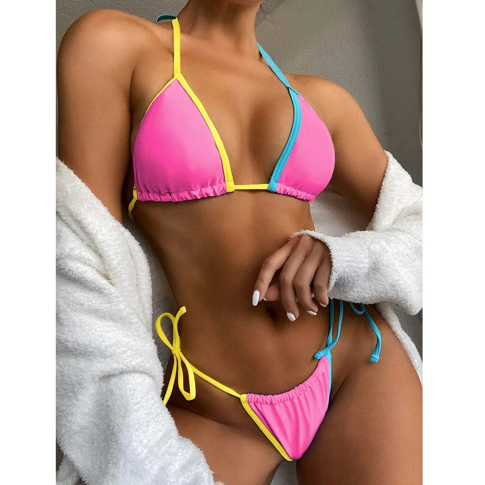 Micro Mini Bikini Swimwear Women Halter Push Up Set Padded Bra Sexy Swimsuit Hot Bandage Swim Suit Ropa De Mujer | Женская одежда