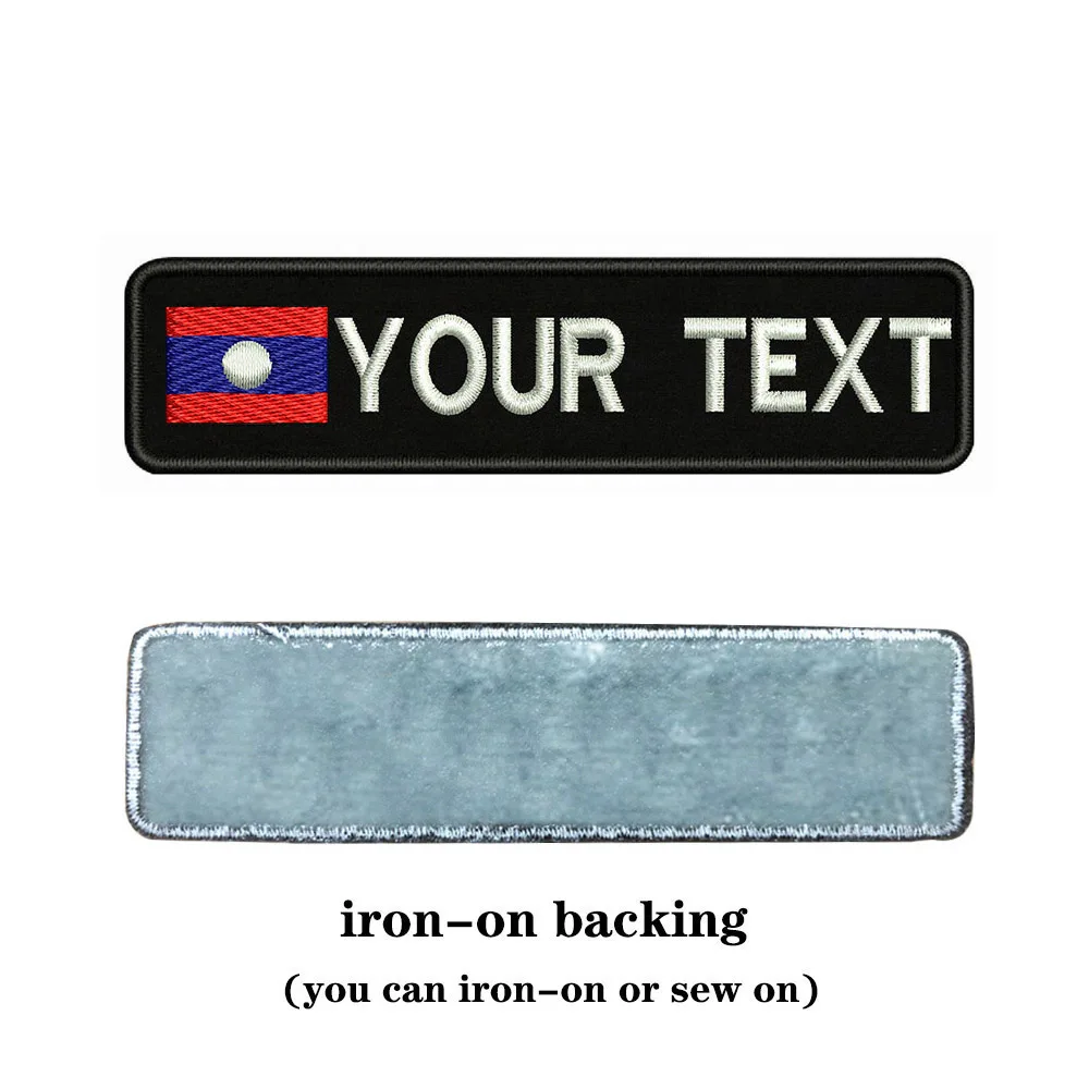 Лаосский флаг 10x2 5 см вышивка с именем под заказ значок в виде строчек нашивка