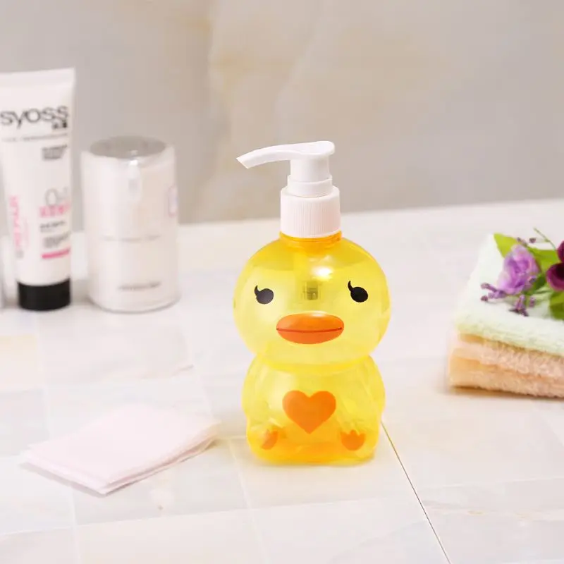 

250ml Portable Soap Dispenser Child Cute Animal Frog/Duck Shape Press Type Split Empty Pump Bottle Shampoo Shower Container