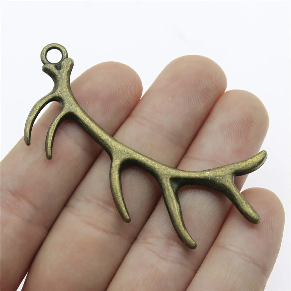 

4pcs 67x34mm Antique Bronze Color Antlers Charms For Jewelry Making A10938