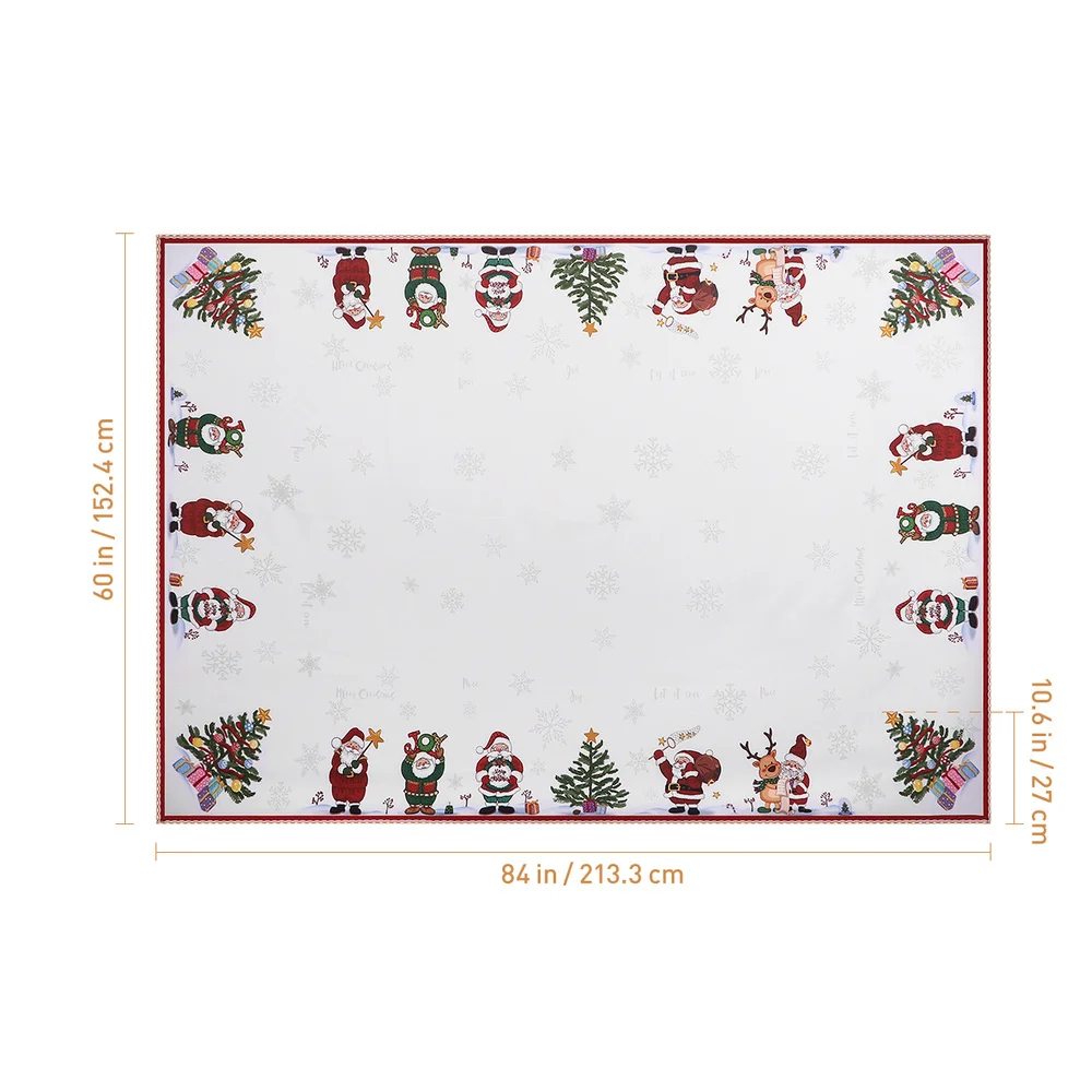 

BESTONZON 84 x 60in Christmas Tablecloth Decorative Table Runner Long Table Cover for Xmas Party Holiday Winter Home Decor