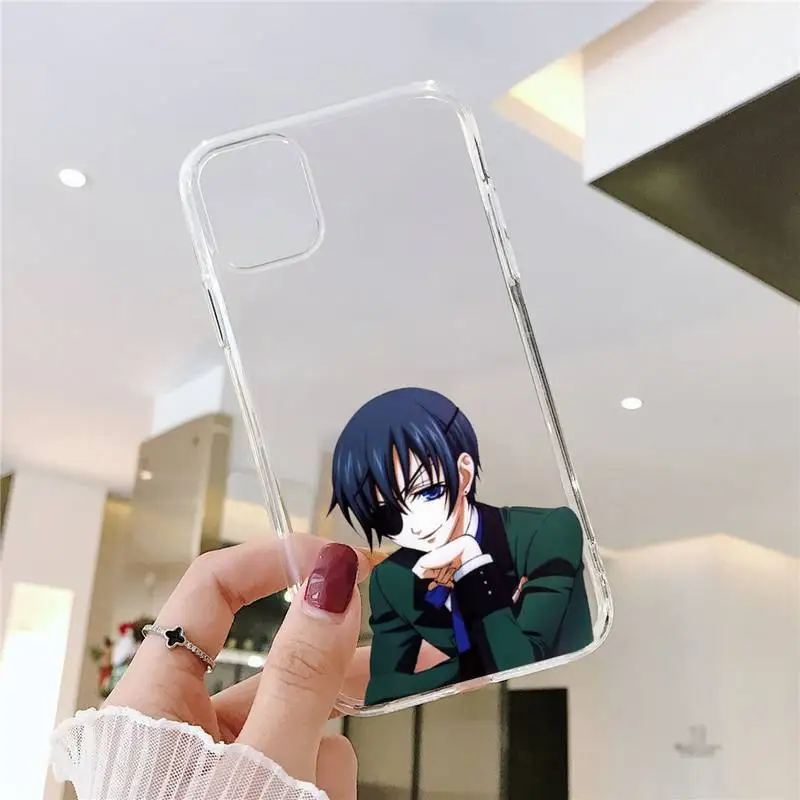 

Black Butler Phone Case Transparent soft For iphone 5 5s 5c se 6 6s 7 8 11 12 plus mini x xs xr pro max