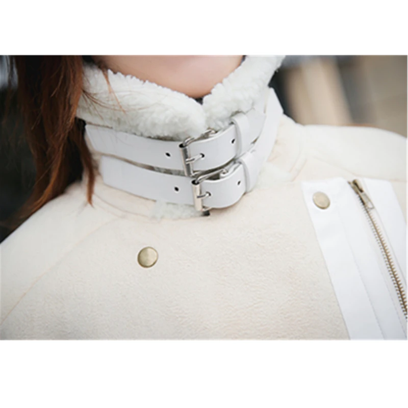 

Winter Women Big size Autumn Long sleeves Zipper Fox collar Faux fur Coats New Fashion Warm Thicken Pockets Female Outwear C 800