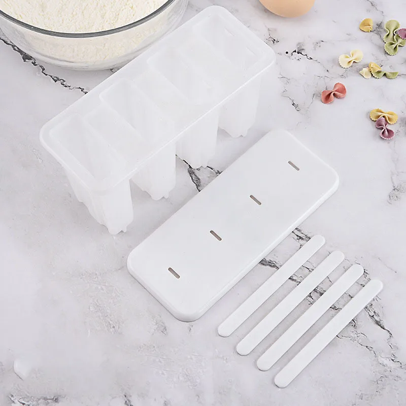 

4 Old Popsicle Molds With Cover Family Children Cute Popsicle Ice Cream Molds DIY Homemade Ice Cream Ice Cream Molds