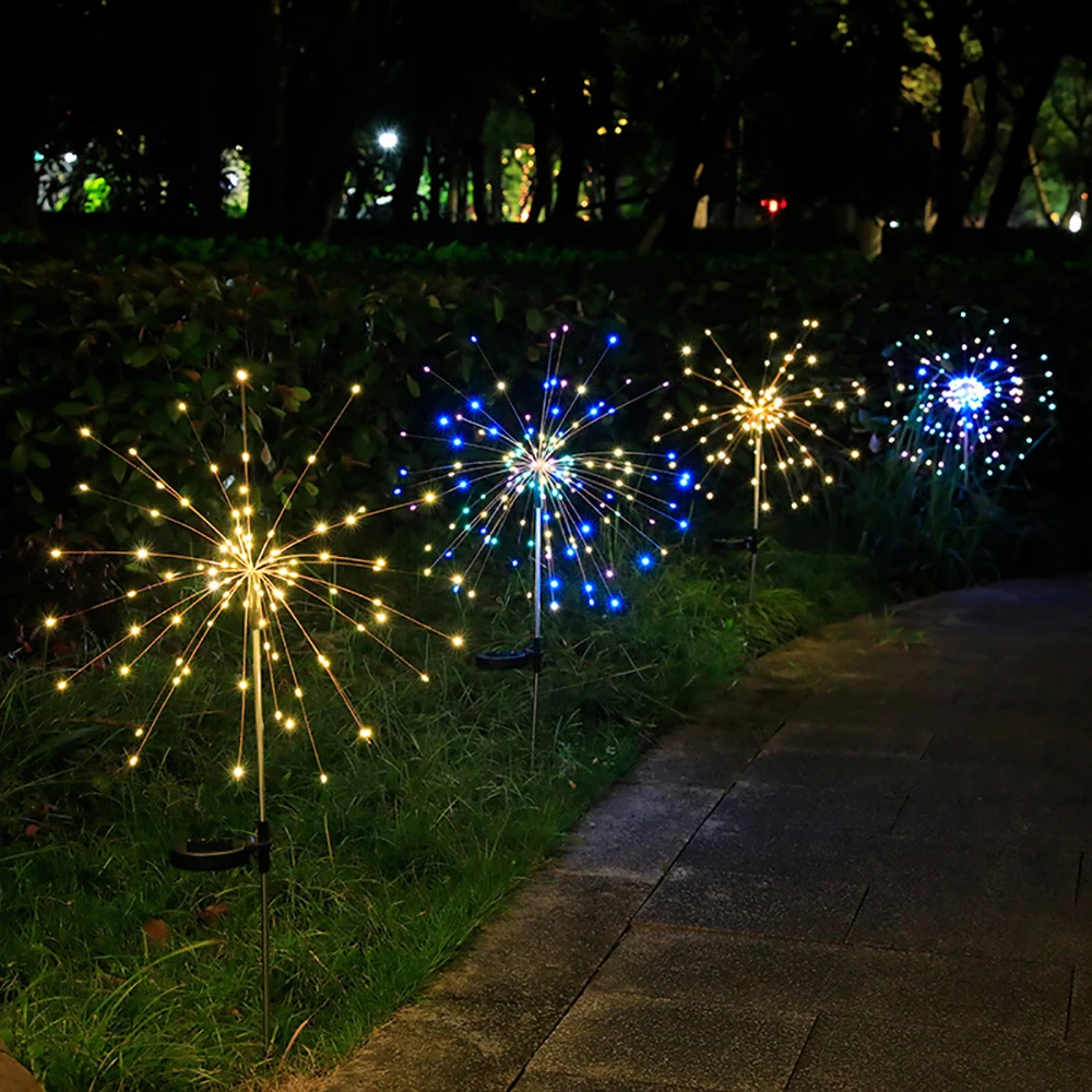 

Outdoor Waterproof LED Solar Fireworks Lights 90/120/150 LEDs String Fairy Light For Garden Home Christmas Decoration