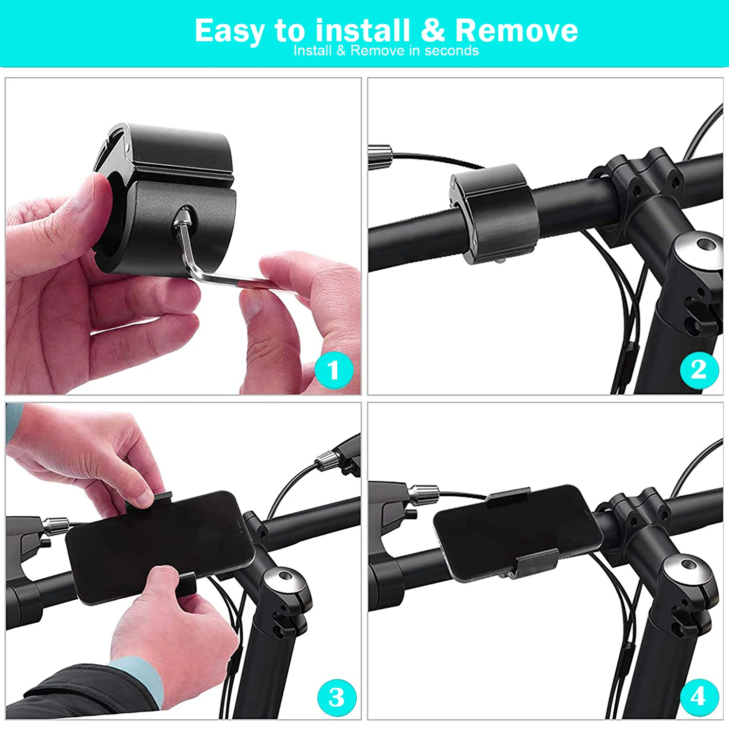 

Bicycle Invisible Phone Holder Concealable Annular Folding Portable Bike Cellphone Stable Bracket Mount Stand For 58-85mm Wide