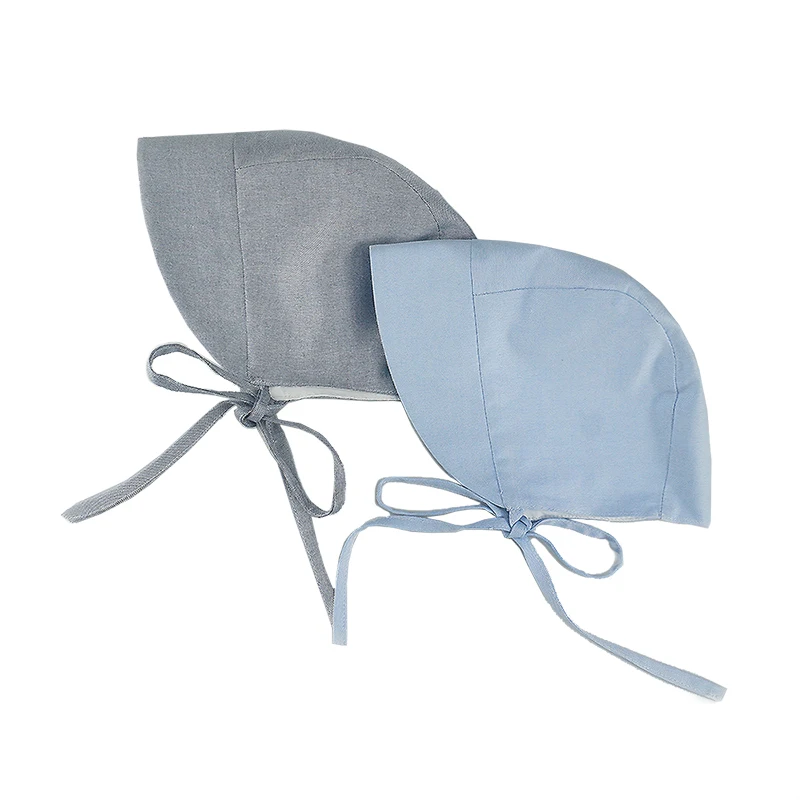 Джинсовая хлопковая детская шапочка для новорожденных с широкими полями