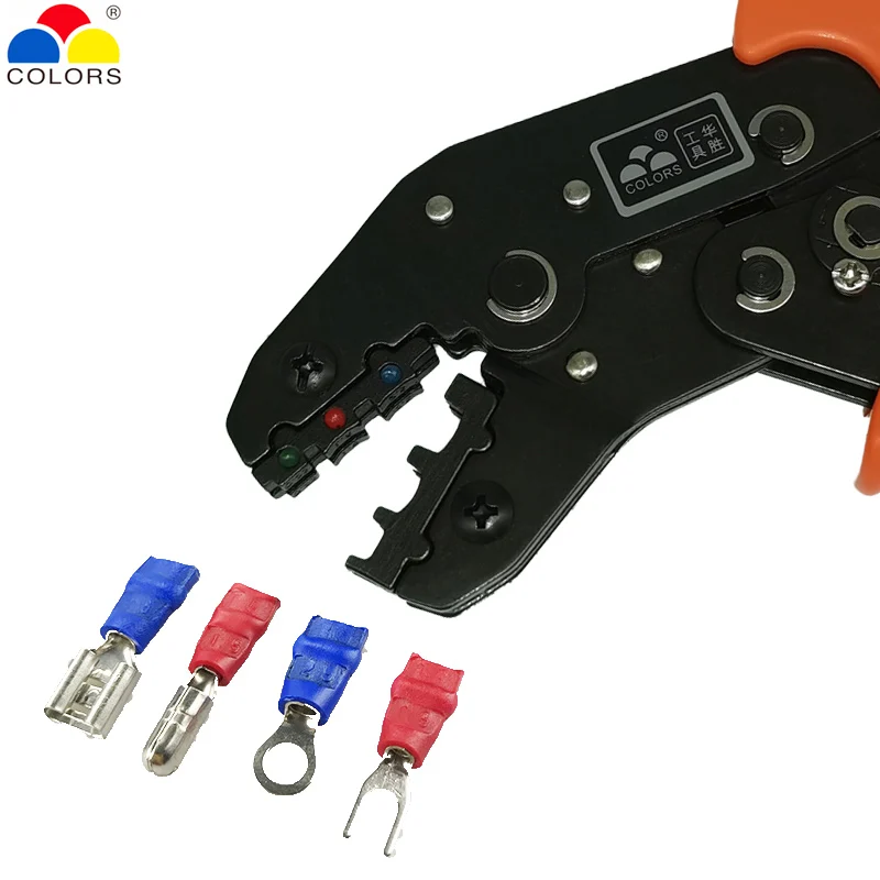 

SN-02C Mini Engarzado A Mano Herramienta 0,25-2.5Mm Ajustable Alicates Crimper Con 190 Uds Terminales De Cable Kit De Surtido