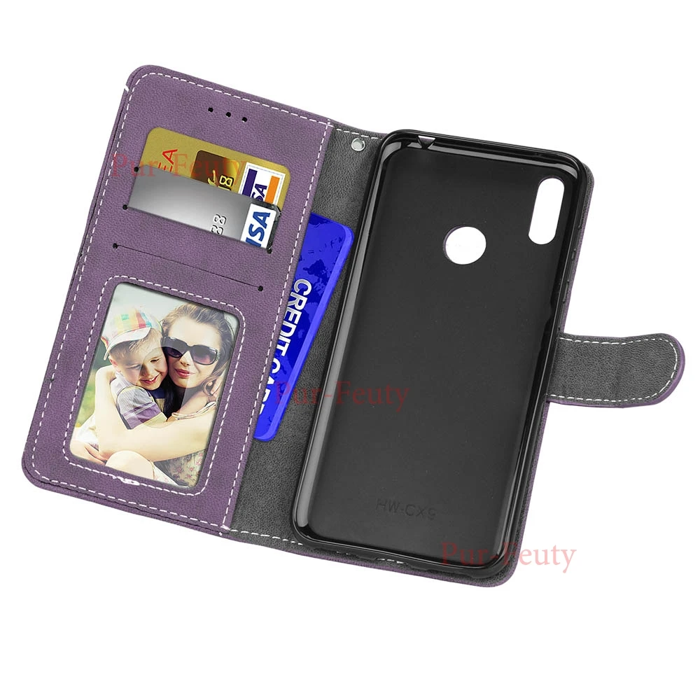 Флип-чехол с фоторамкой для Huawei Y 7 2019 DUB LX1 L21 кожаный чехол бумажником и подставкой