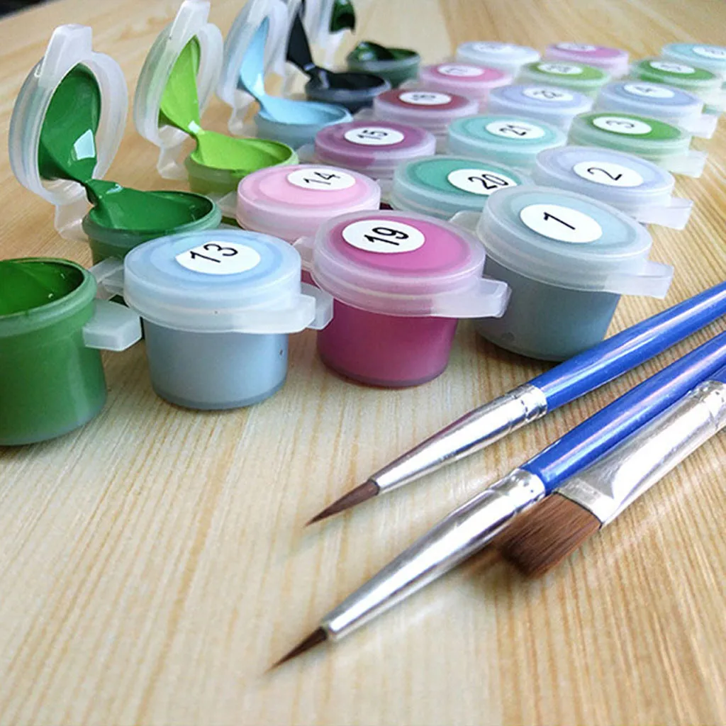 Цветная краска с тигром по номерам украшение дома живопись маслом набор для