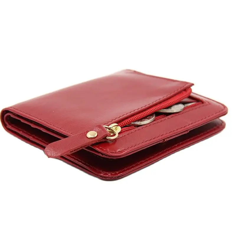 

Women Men 100% Genuine Leather Wallet Coin Purse Small Mini Card Holder Chain Cute Walet Pocket