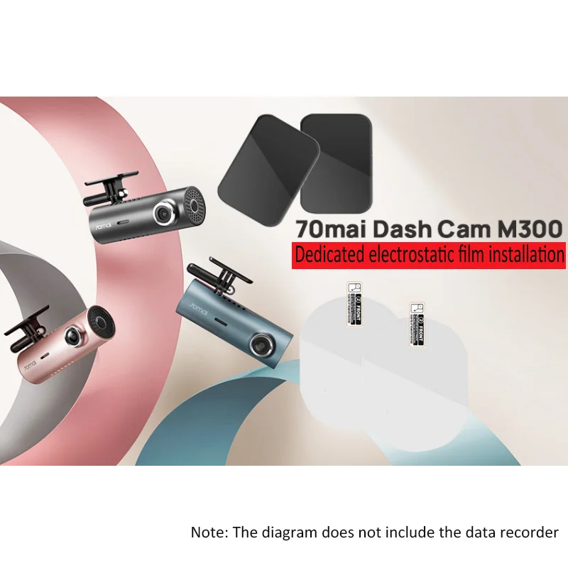 

XIAOMI70mai special electrostatic film bracket installation, For 70mai Dash Cam M300/1S special electrostatic film/3M glue 3PCS