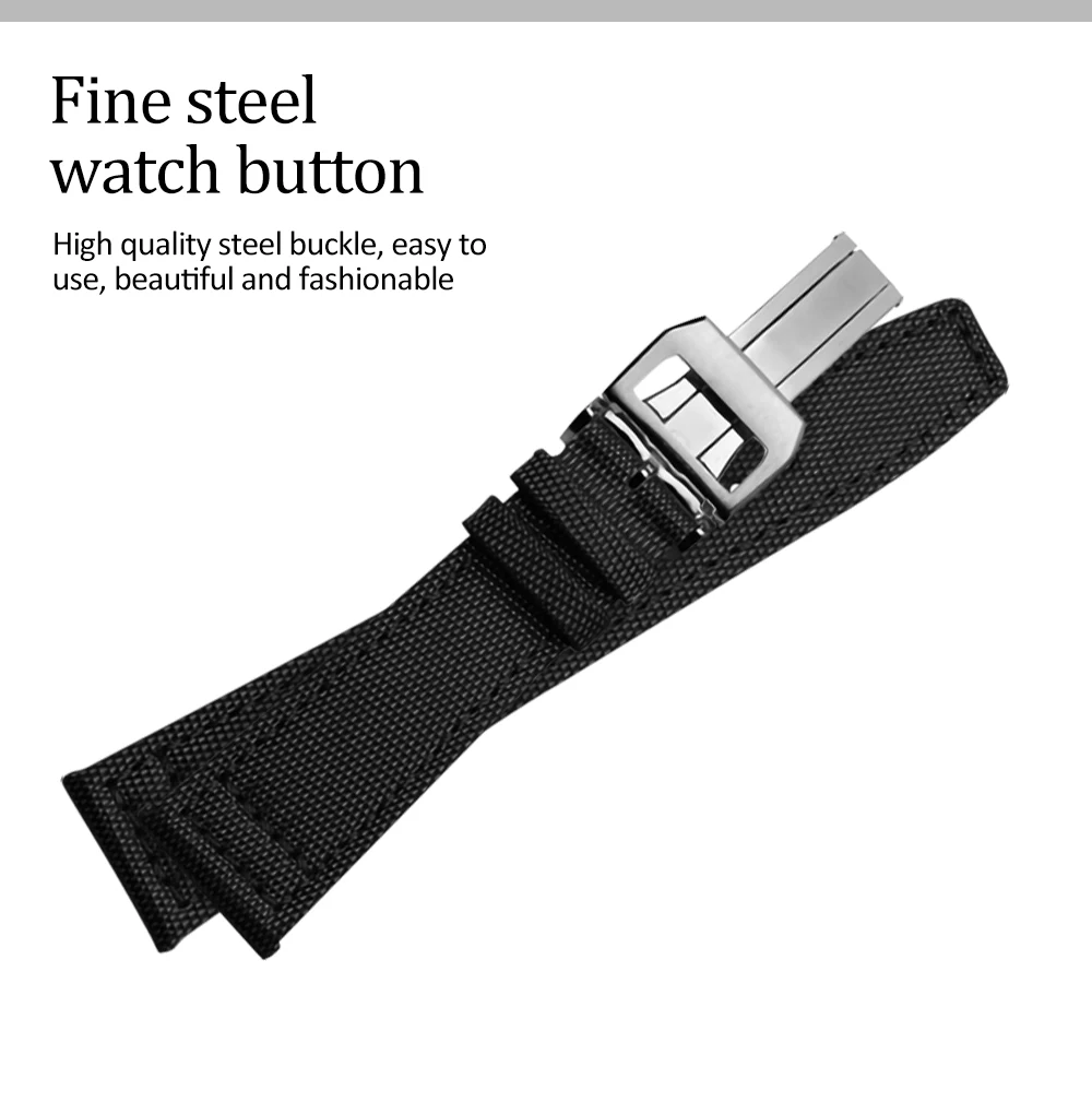 20mm 21mm 22mm Green Black Nylon Watch Strap Canvas Watch band And Folding Clasp For IWC Bracelet DIY Replace