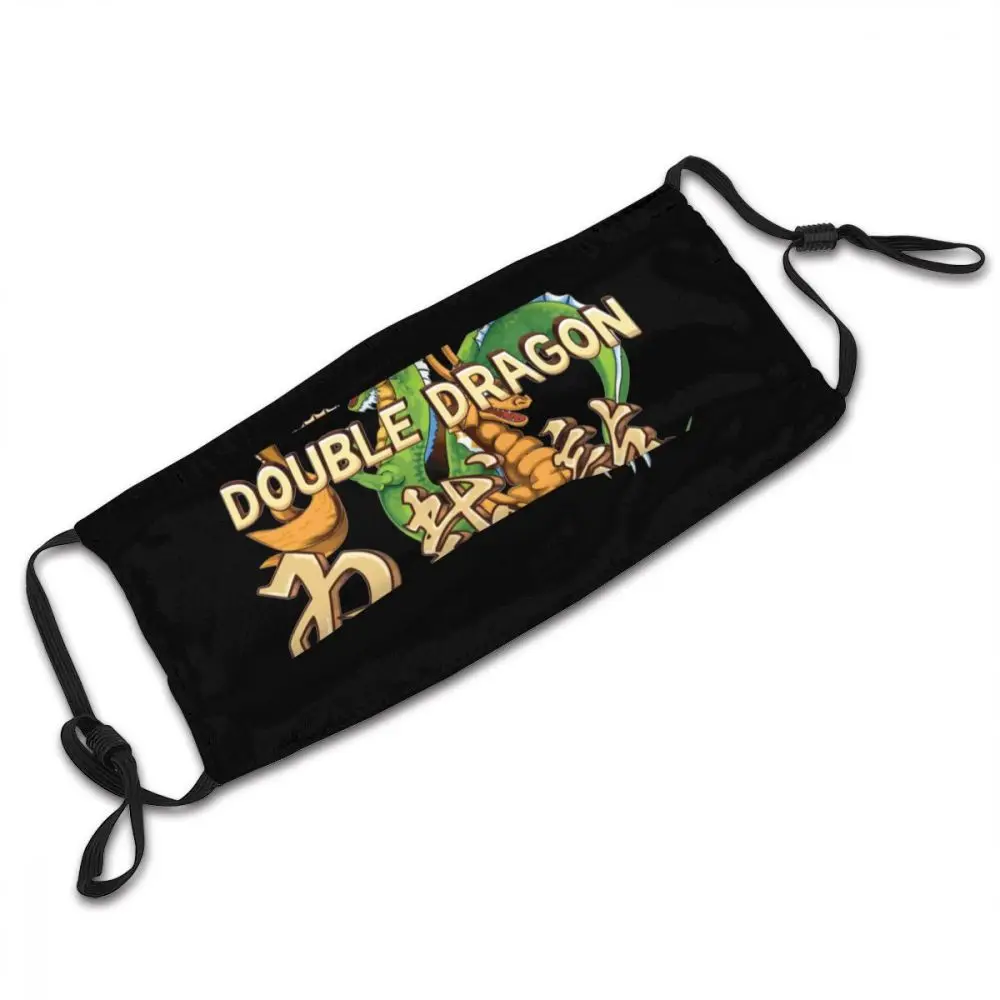 

Video Game Double Dragon Graphic Print Mouth Face Mask With Replaceable PM2.5 Filters