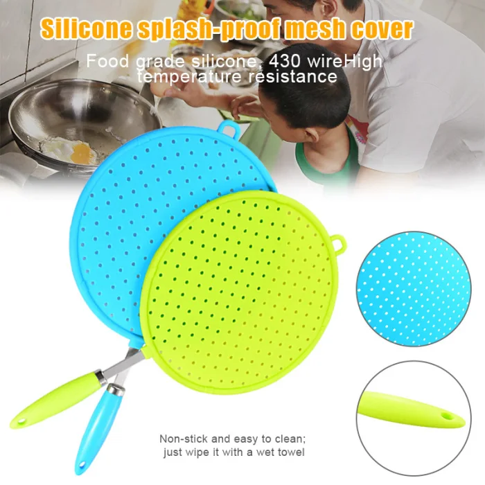 Силиконовые Красочные разбрызгивания экрана смазки Масляный защитный щит Фрай протекторы с нескользящей ручкой BJStore