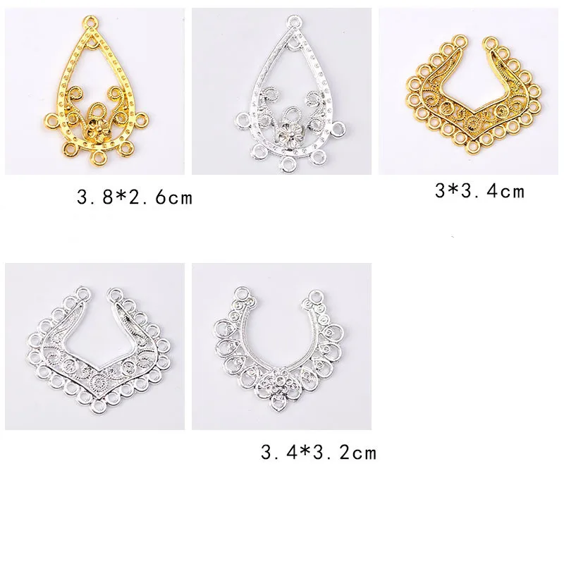 Модные соединители из металлического сплава цвет: золото серебро 18 К 10 шт.